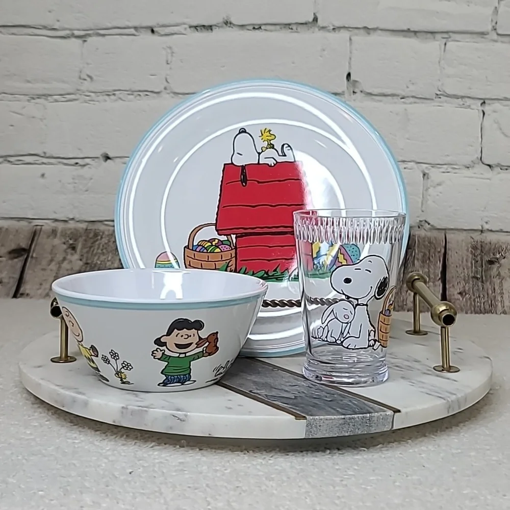 Williams Sonoma PEANUTS™ Easter Kids Melamine Dinnerware Set - NIB/NWT
